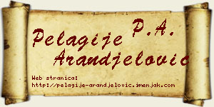 Pelagije Aranđelović vizit kartica